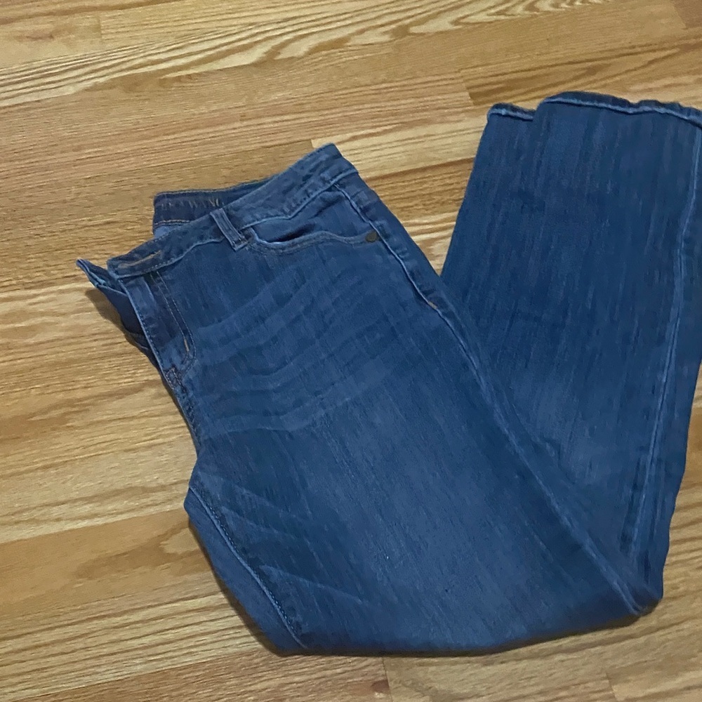 Simply Vera Vera Wang Dark Blue Straight Leg roll cuff capri